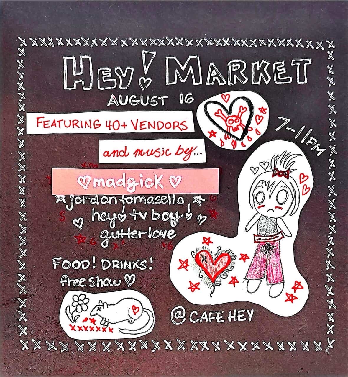 Show flyer for August 16, 2025 - Hey! Market